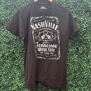 Tennessee Music City Black Graphic T-Shirt